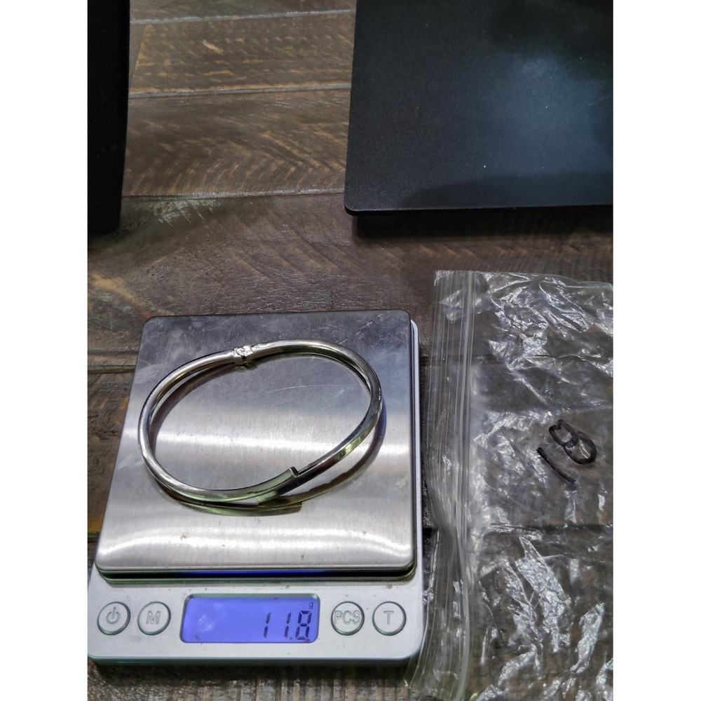 JCM 925 Sterling Silver Bypass Hinged Bangle Bracelet 11.8g Modernist Italy